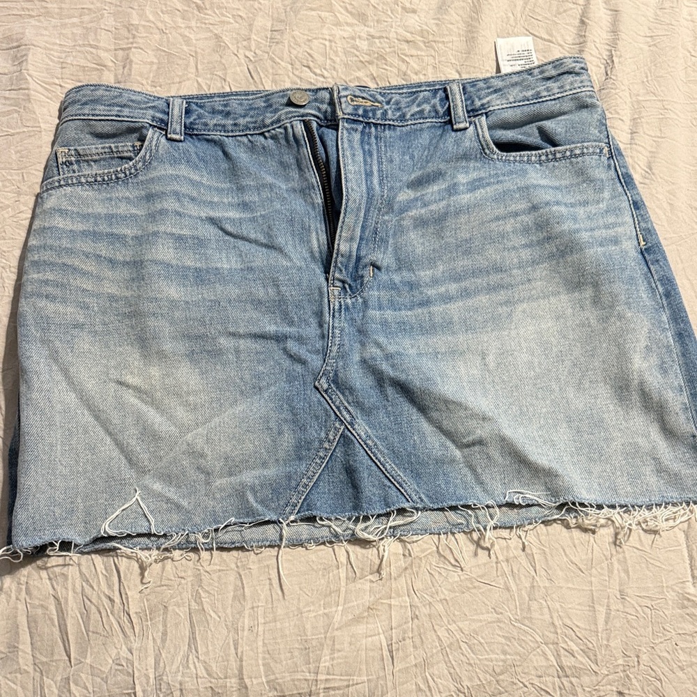 Hollister Light Blue Denim Mini Skirt